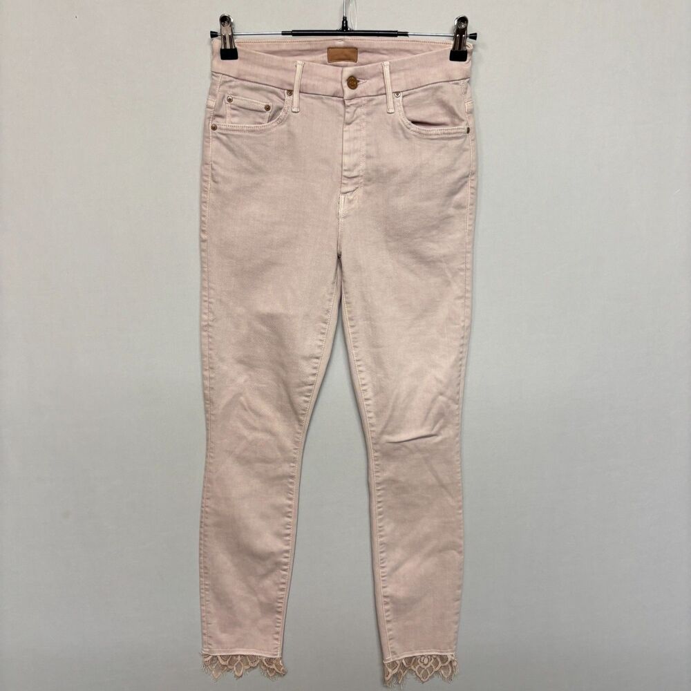 Mother High Waisted Looker Dagger Ankle Fray Jeans Size 26 Denim C145 -9